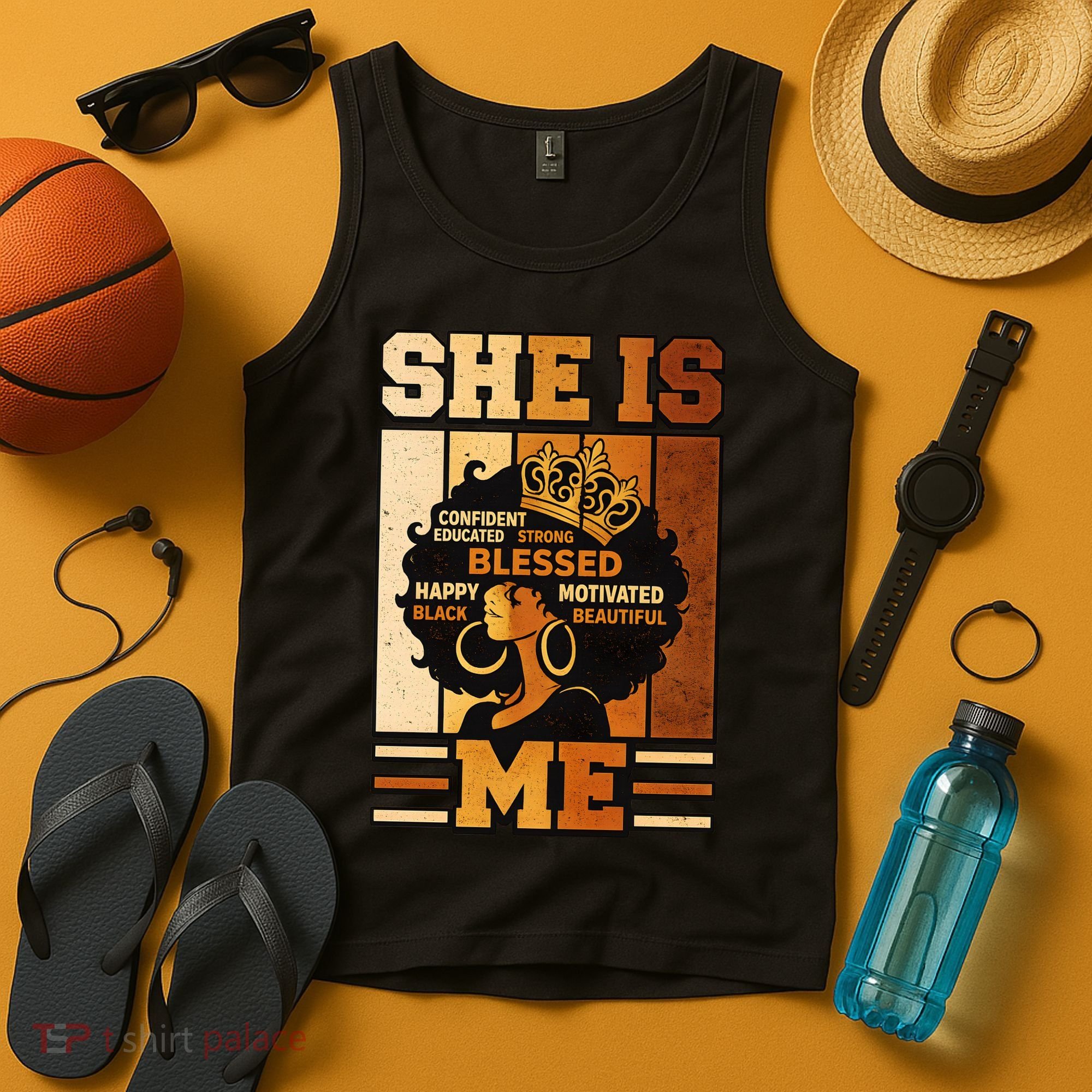 She Is Me Beautiful Blessed Melanin Queen Black History Tank Top