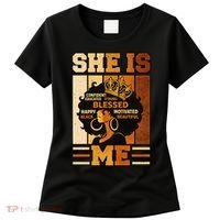 She Is Me Beautiful Blessed Melanin Queen Black History Women's T-Shirt thumb 0