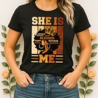 She Is Me Beautiful Blessed Melanin Queen Black History Women's T-Shirt thumb 2