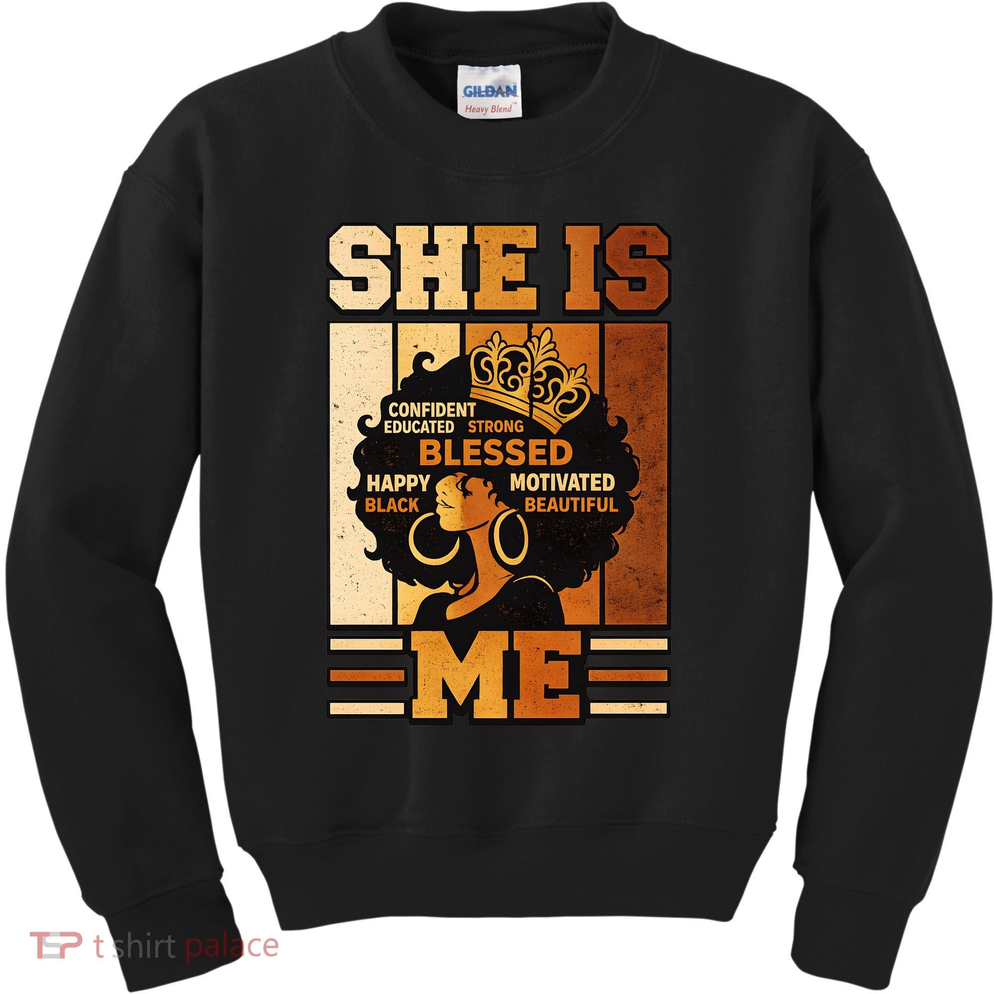 She Is Me Beautiful Blessed Melanin Queen Black History Kids Sweatshirt