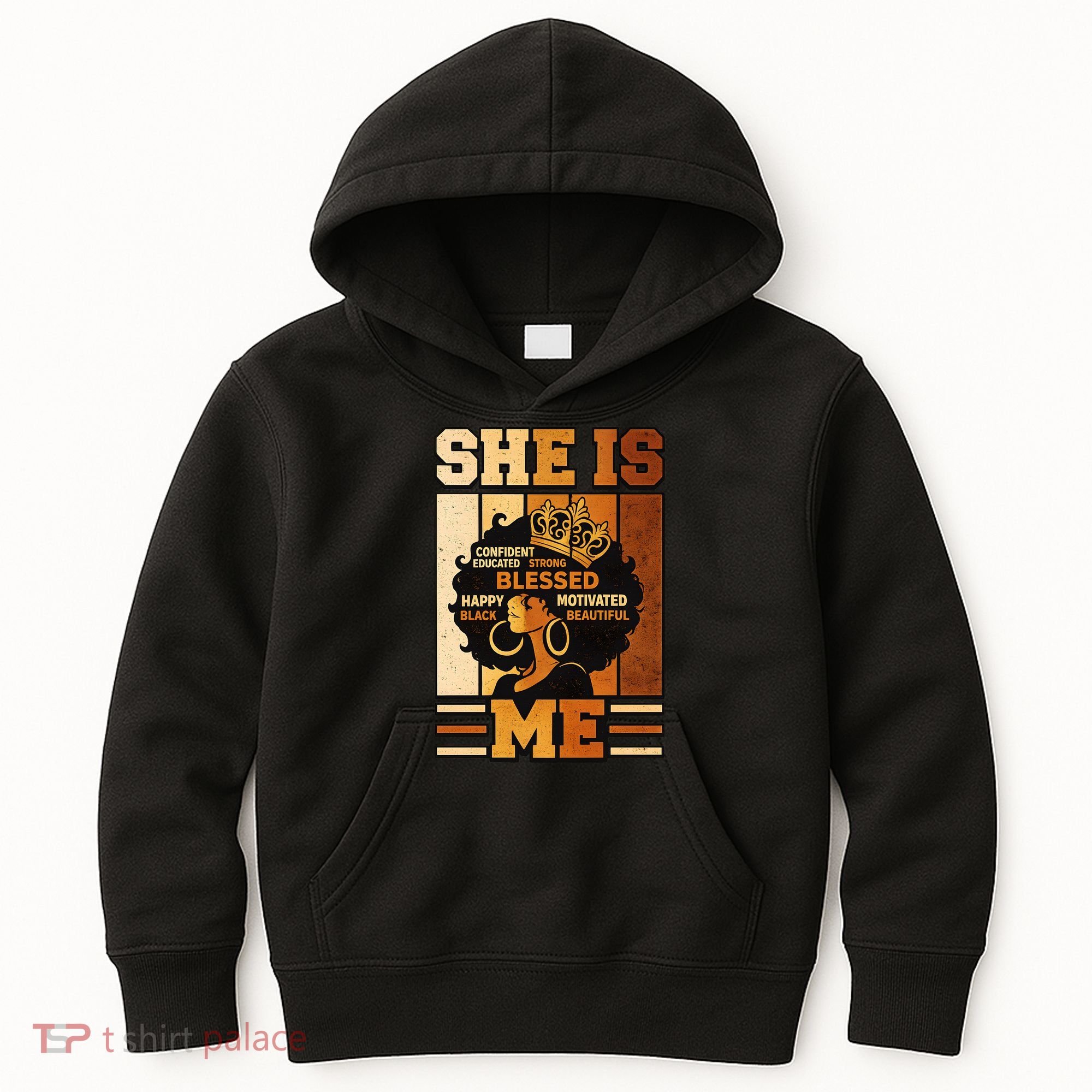She Is Me Beautiful Blessed Melanin Queen Black History Kids Hoodie