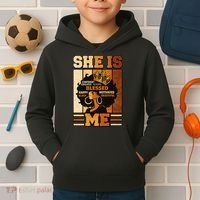 She Is Me Beautiful Blessed Melanin Queen Black History Kids Hoodie thumb 2