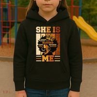 She Is Me Beautiful Blessed Melanin Queen Black History Kids Hoodie thumb 3