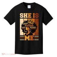 She Is Me Beautiful Blessed Melanin Queen Black History Kids T-Shirt thumb 0