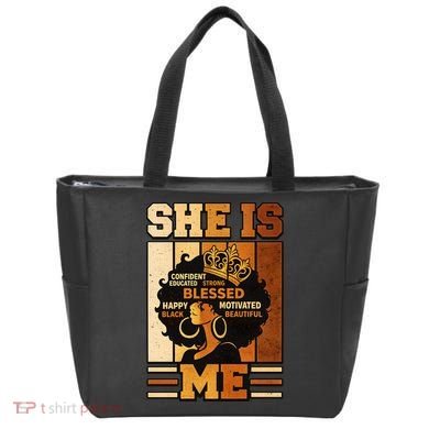 She Is Me Beautiful Blessed Melanin Queen Black History Tote Bag