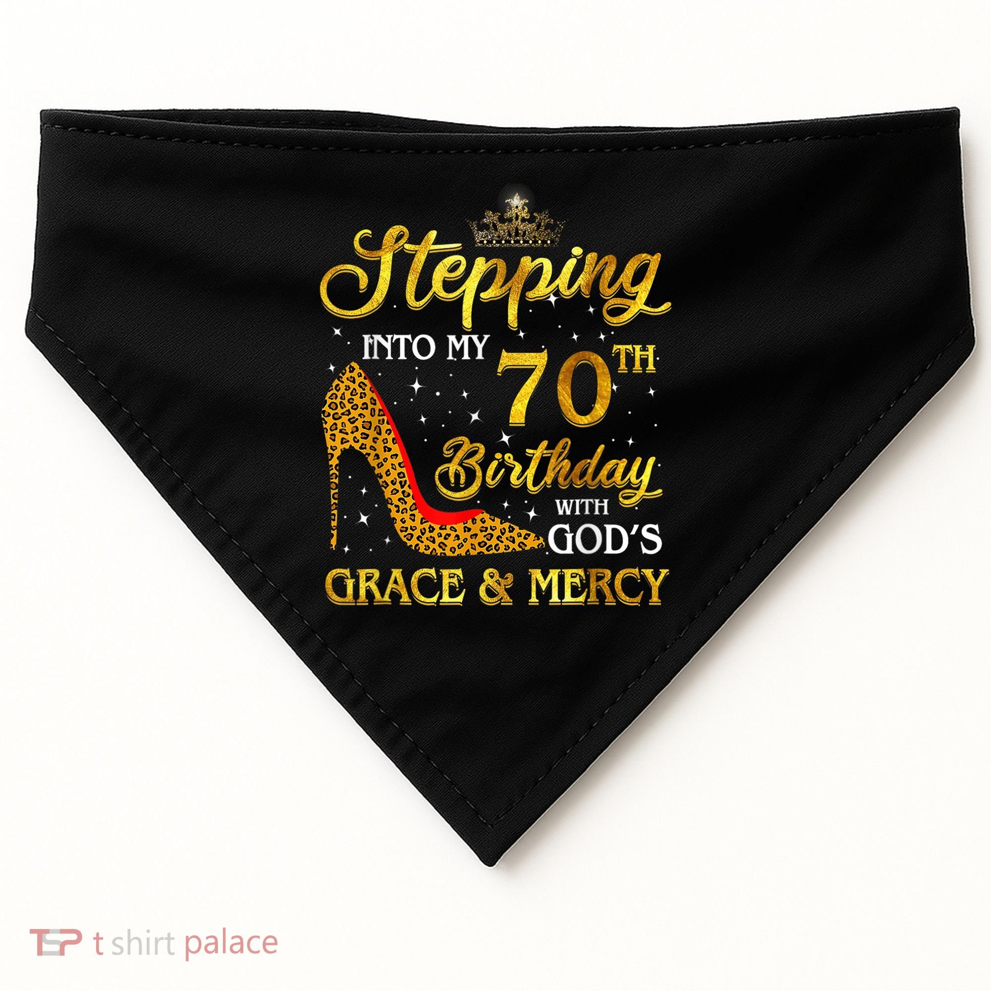 Stepping Into My 70th Birthday Gift Girls WoM.e.n 70 Year Old USA-Made Doggie Bandana