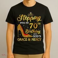 Stepping Into My 70th Birthday Gift Girls WoM.e.n 70 Year Old T-Shirt thumb 3