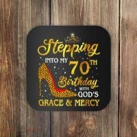 Stepping Into My 70th Birthday Gift Girls WoM.e.n 70 Year Old Coaster thumb 0