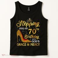 Stepping Into My 70th Birthday Gift Girls WoM.e.n 70 Year Old Tank Top thumb 2