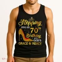 Stepping Into My 70th Birthday Gift Girls WoM.e.n 70 Year Old Tank Top thumb 3