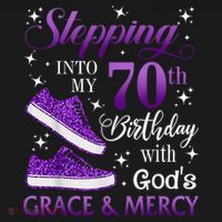 Stepping Into My 70th Birthday With God'S Grace & Mercy Girl Tote Bag thumb 4