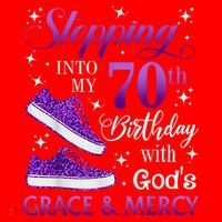 Stepping Into My 70th Birthday With God'S Grace & Mercy Girl Santa Hat thumb 1