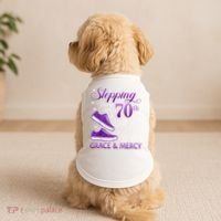Stepping Into My 70th Birthday With God'S Grace & Mercy Girl Doggie Tank thumb 2