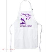 Stepping Into My 70th Birthday With God'S Grace & Mercy Girl Apron thumb 0