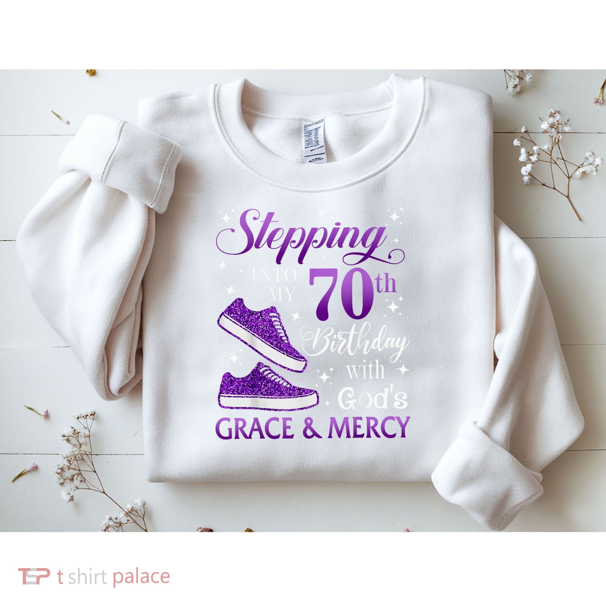 Stepping Into My 70th Birthday With God'S Grace & Mercy Girl Sweatshirt