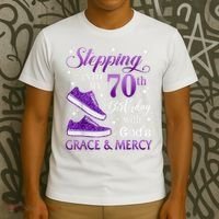 Stepping Into My 70th Birthday With God'S Grace & Mercy Girl T-Shirt thumb 3