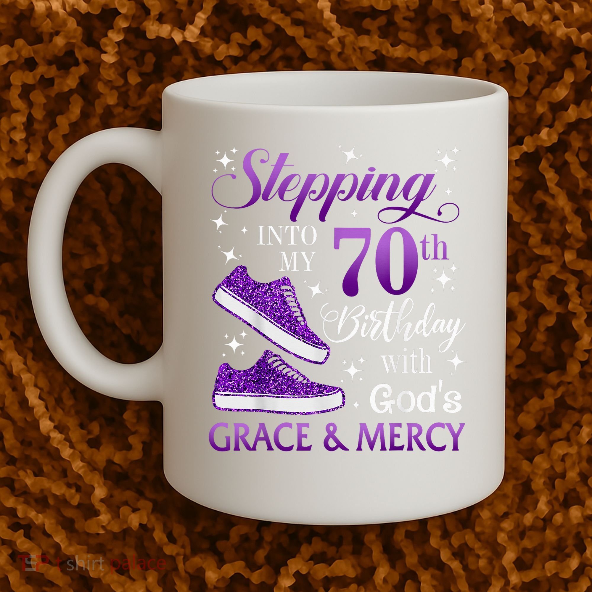 Stepping Into My 70th Birthday With God'S Grace & Mercy Girl Coffee Mug