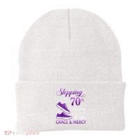 Stepping Into My 70th Birthday With God'S Grace & Mercy Girl Beanie thumb 0