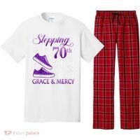 Stepping Into My 70th Birthday With God'S Grace & Mercy Girl Pajama Set thumb 0