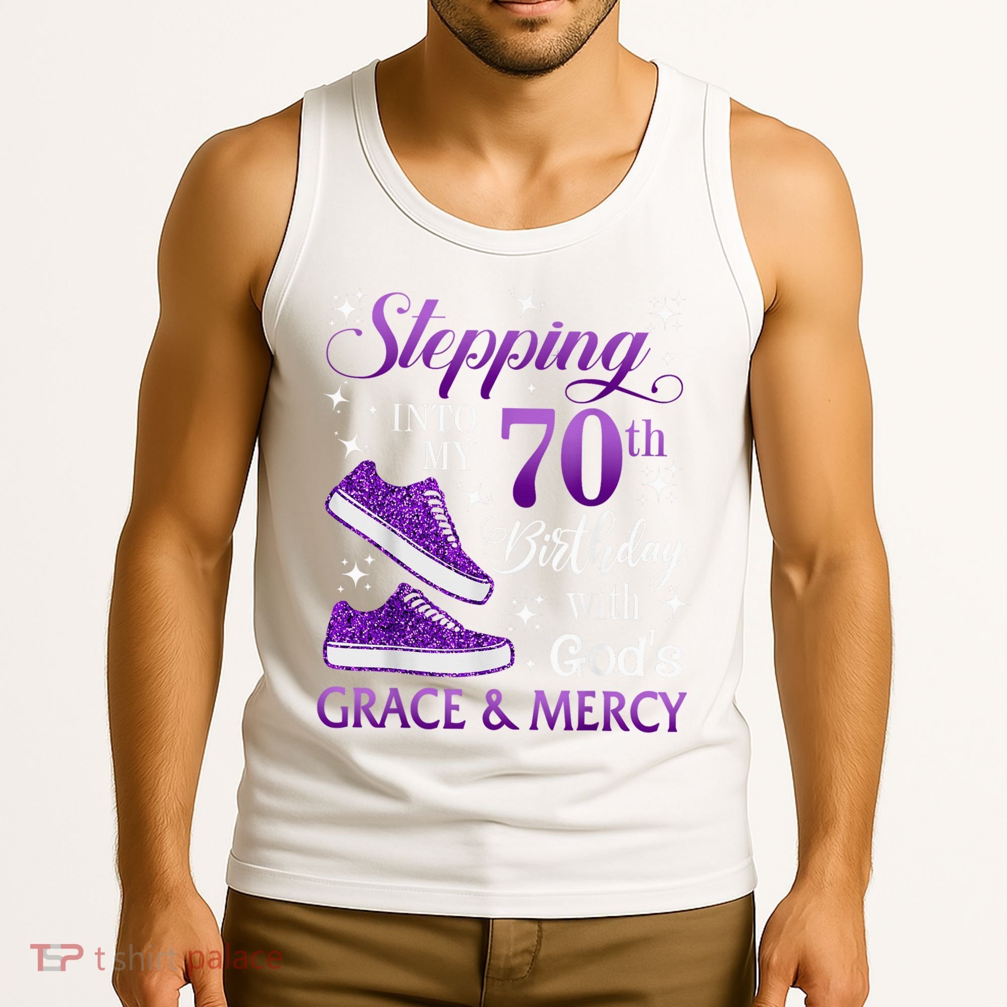 Stepping Into My 70th Birthday With God'S Grace & Mercy Girl Tank Top