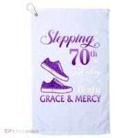 Stepping Into My 70th Birthday With God'S Grace & Mercy Girl Golf Towel thumb 0