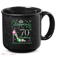 Stepping Into My 70th Birthday With God'S Grace & Mercy 15oz Campfire Ceramic Mug thumb 0