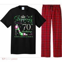 Stepping Into My 70th Birthday With God'S Grace & Mercy Pajama Set thumb 0