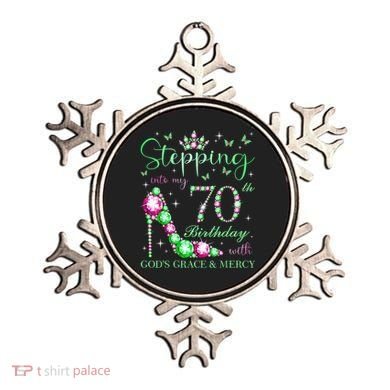 Stepping Into My 70th Birthday With God'S Grace & Mercy Ornament