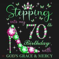 Stepping Into My 70th Birthday With God'S Grace & Mercy Ornament thumb 1