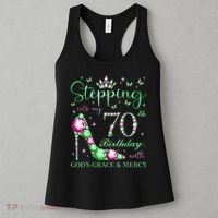Stepping Into My 70th Birthday With God'S Grace & Mercy Women's Tank Top thumb 3
