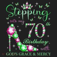 Stepping Into My 70th Birthday With God'S Grace & Mercy Hat thumb 2