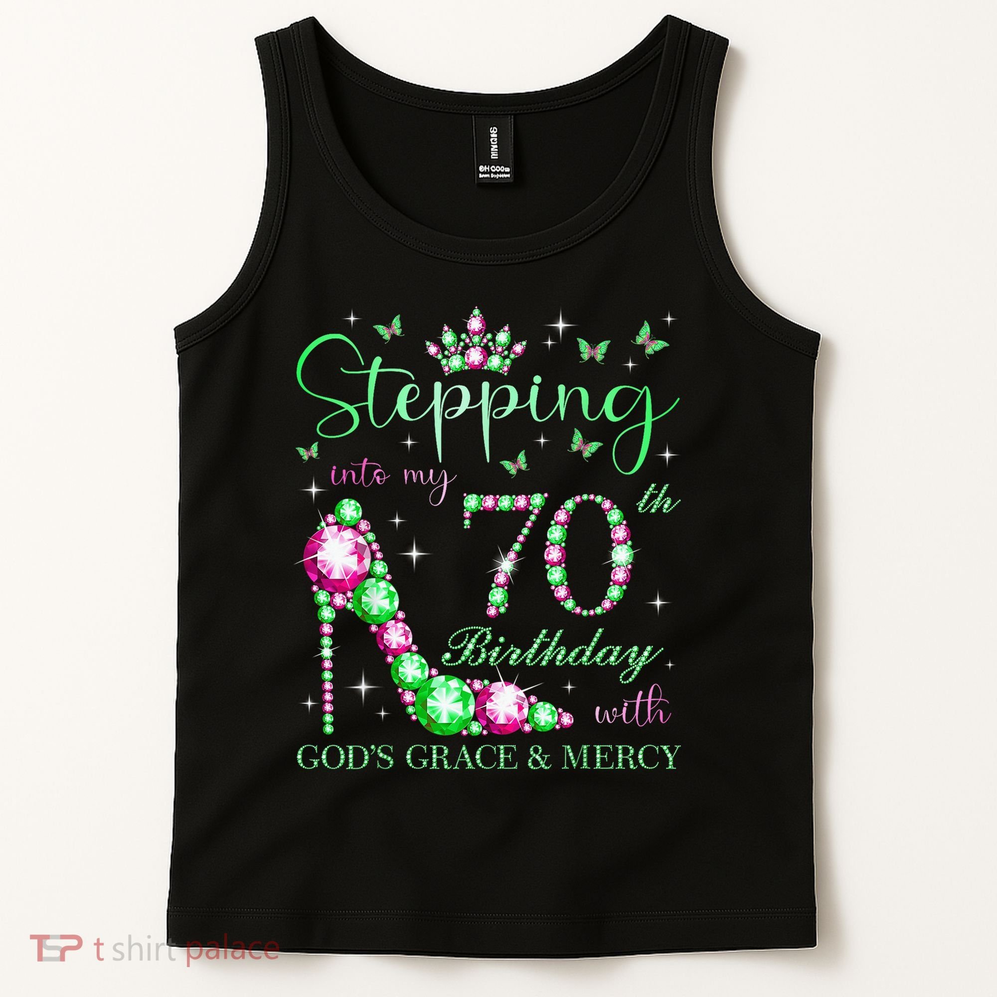 Stepping Into My 70th Birthday With God'S Grace & Mercy Tank Top