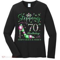 Stepping Into My 70th Birthday With God'S Grace & Mercy Women's Long Sleeve Shirt thumb 0