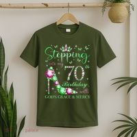 Stepping Into My 70th Birthday With God'S Grace & Mercy T-Shirt thumb 2