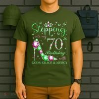 Stepping Into My 70th Birthday With God'S Grace & Mercy T-Shirt thumb 6
