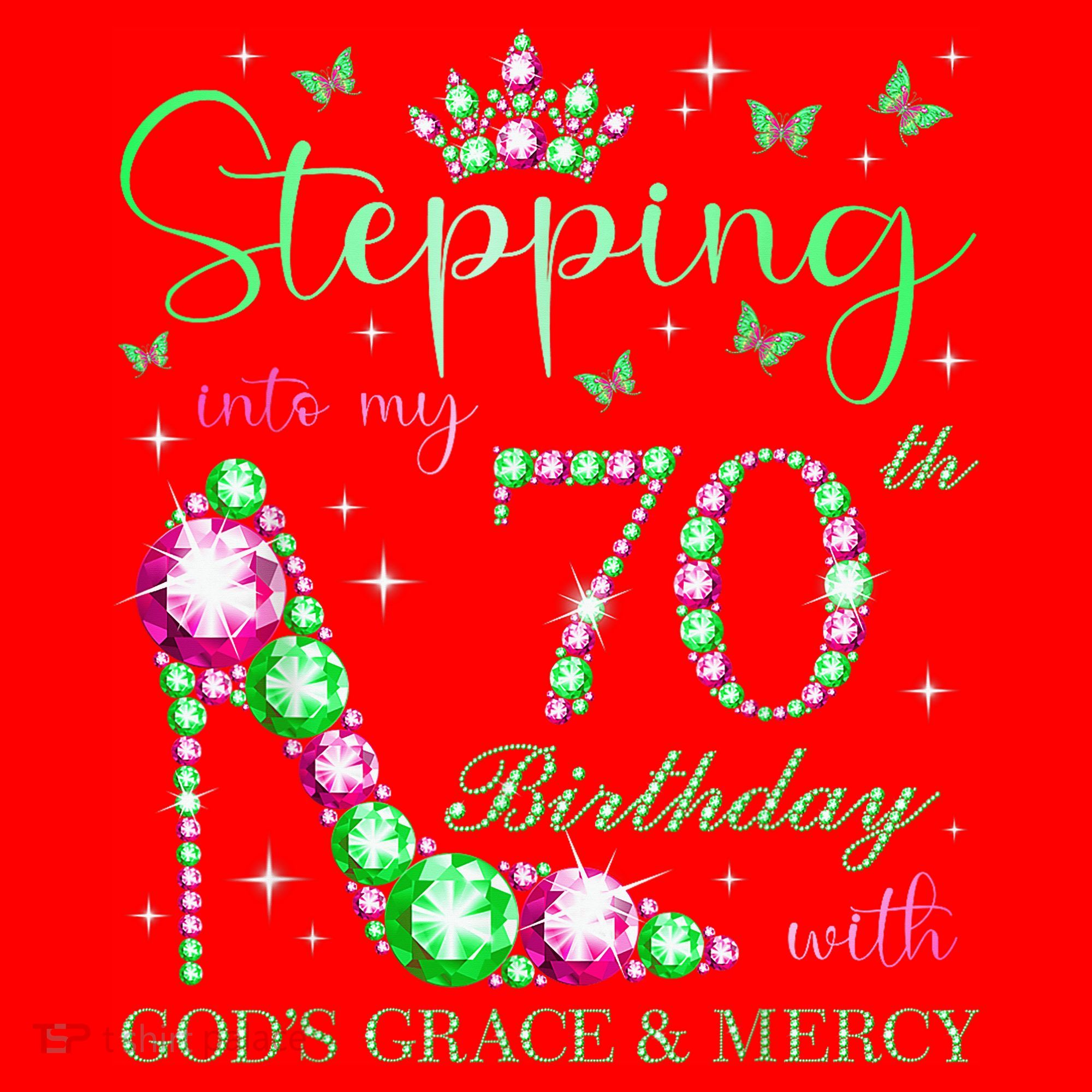 Stepping Into My 70th Birthday With God'S Grace & Mercy Santa Hat