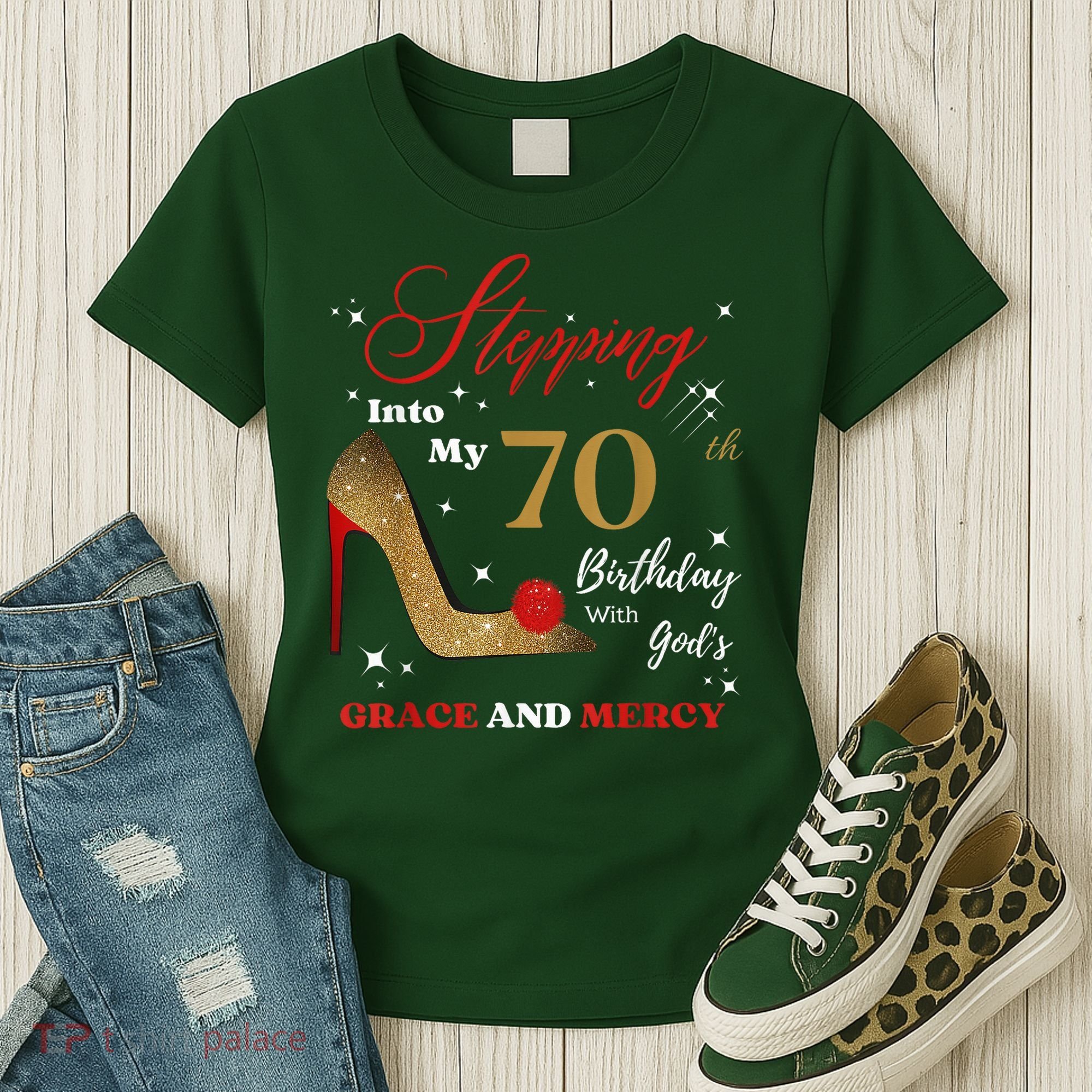 Stepping Into My 70th Birthday With God'S Grace And Mercy  Women's T-Shirt