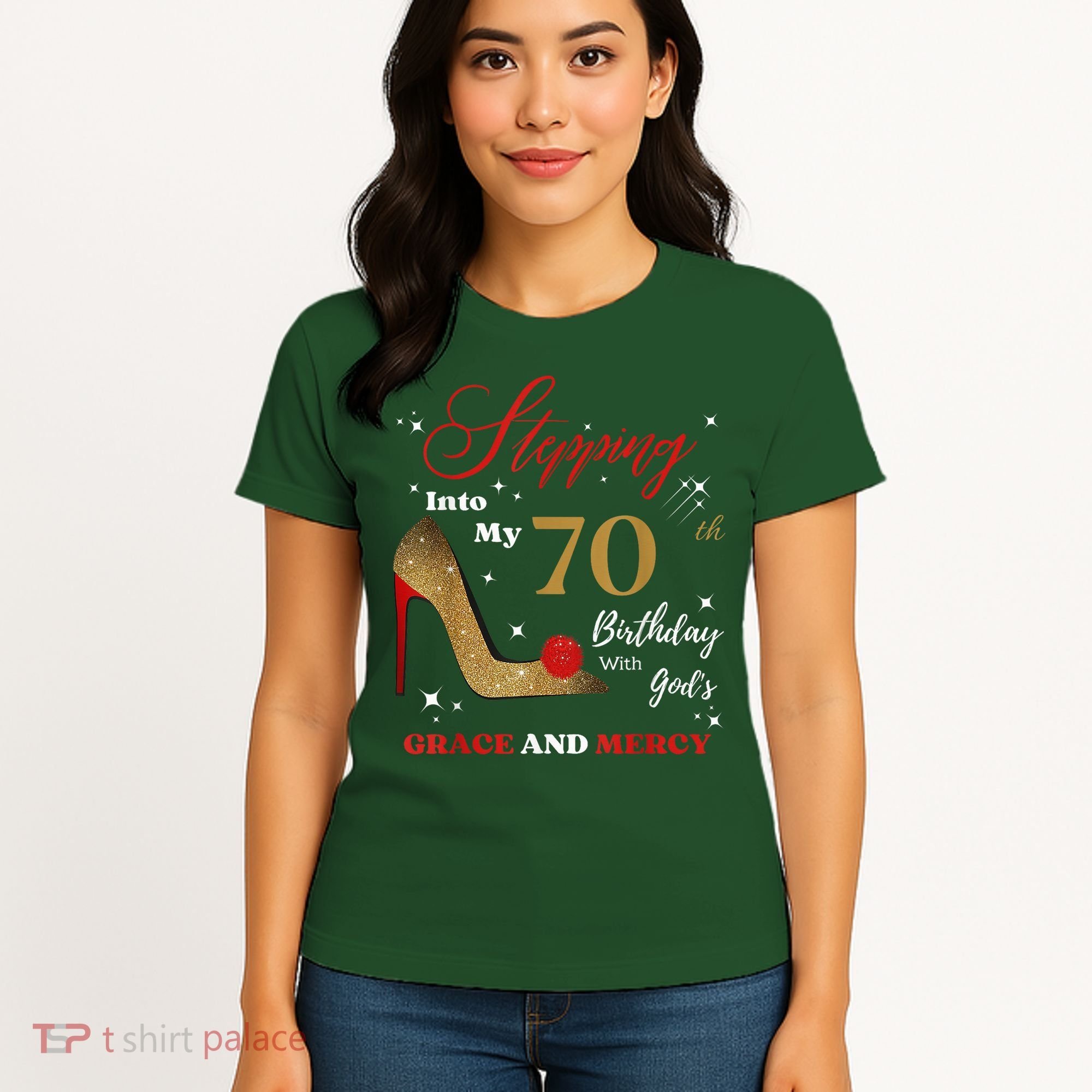 Stepping Into My 70th Birthday With God'S Grace And Mercy  Women's T-Shirt