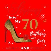 Stepping Into My 70th Birthday With God'S Grace And Mercy  Santa Hat thumb 1