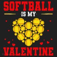Softball Is My Valentine Love Hearts Softball V-Day Tumbler thumb 3