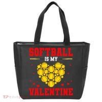 Softball Is My Valentine Love Hearts Softball V-Day Tote Bag thumb 0