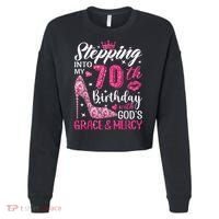 Stepping Into My 70th Birthday With Gods Grace And Mercy Cropped Pullover Crew thumb 0
