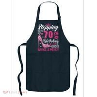 Stepping Into My 70th Birthday With Gods Grace And Mercy Apron thumb 0