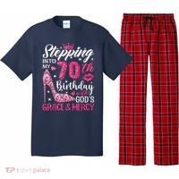 Stepping Into My 70th Birthday With Gods Grace And Mercy Pajama Set thumb 0