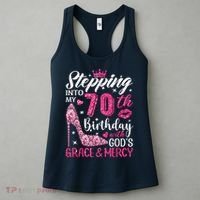 Stepping Into My 70th Birthday With Gods Grace And Mercy Women's Tank Top thumb 3