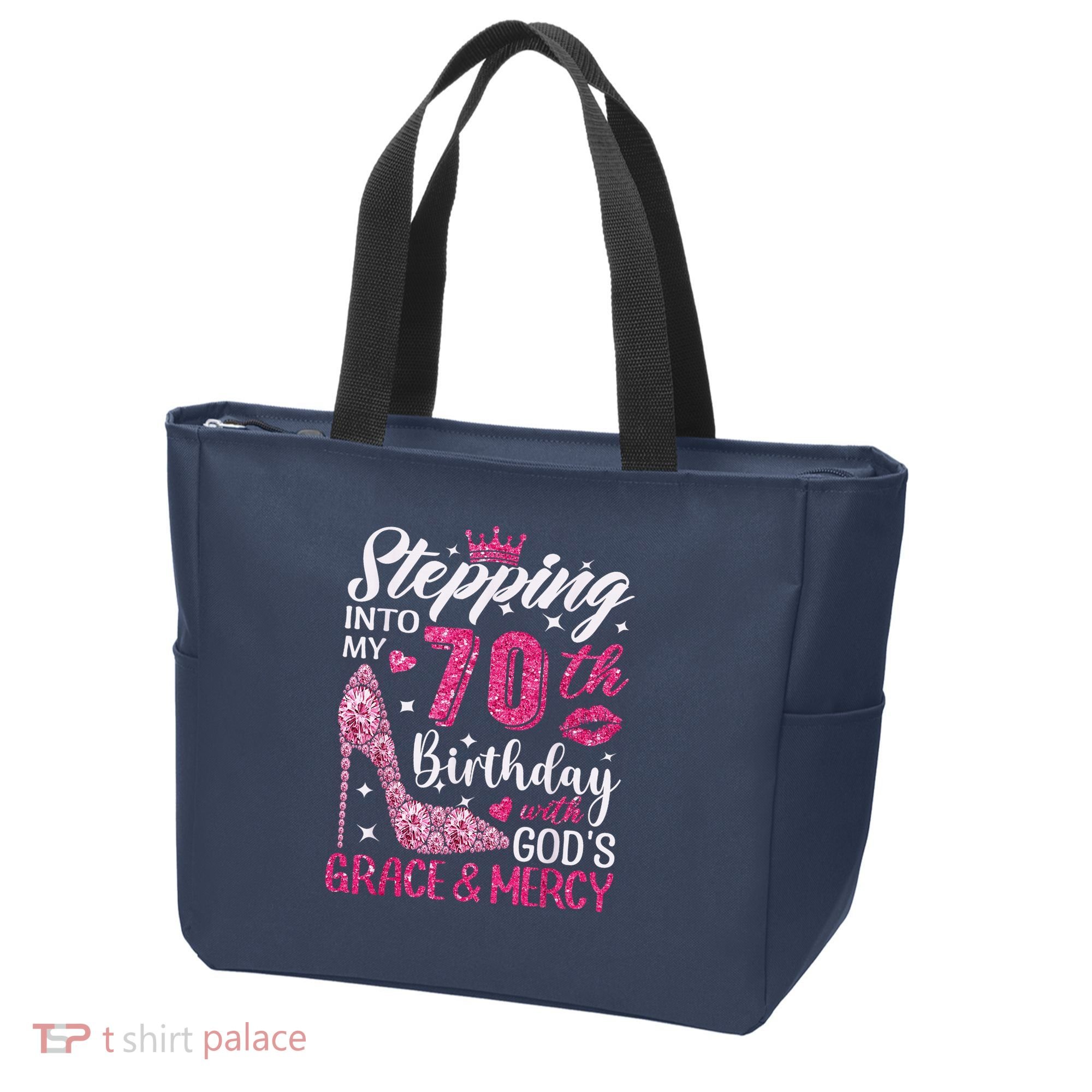 Stepping Into My 70th Birthday With Gods Grace And Mercy Tote Bag