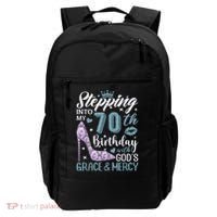 Stepping Into My 70th Birthday With Gods Grace And Mercy Backpack thumb 0