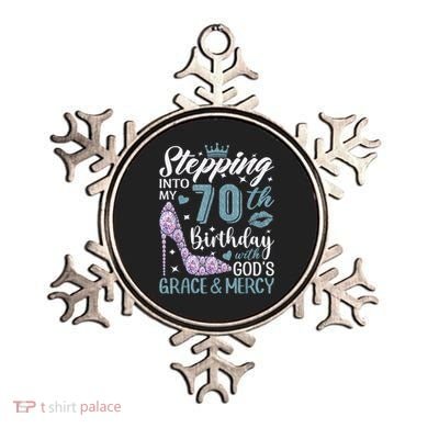 Stepping Into My 70th Birthday With Gods Grace And Mercy Ornament