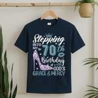 Stepping Into My 70th Birthday With Gods Grace And Mercy T-Shirt thumb 2