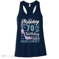 Stepping Into My 70th Birthday With Gods Grace And Mercy Women's Tank Top thumb 0